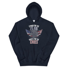 Load image into Gallery viewer, Stand For The Flag Kneel For The Cross - Hoodie