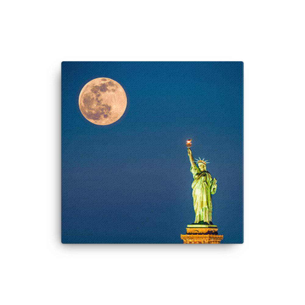 Statue of Liberty Moon - Canvas