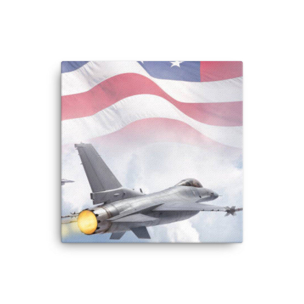 Flag and Plane - Canvas