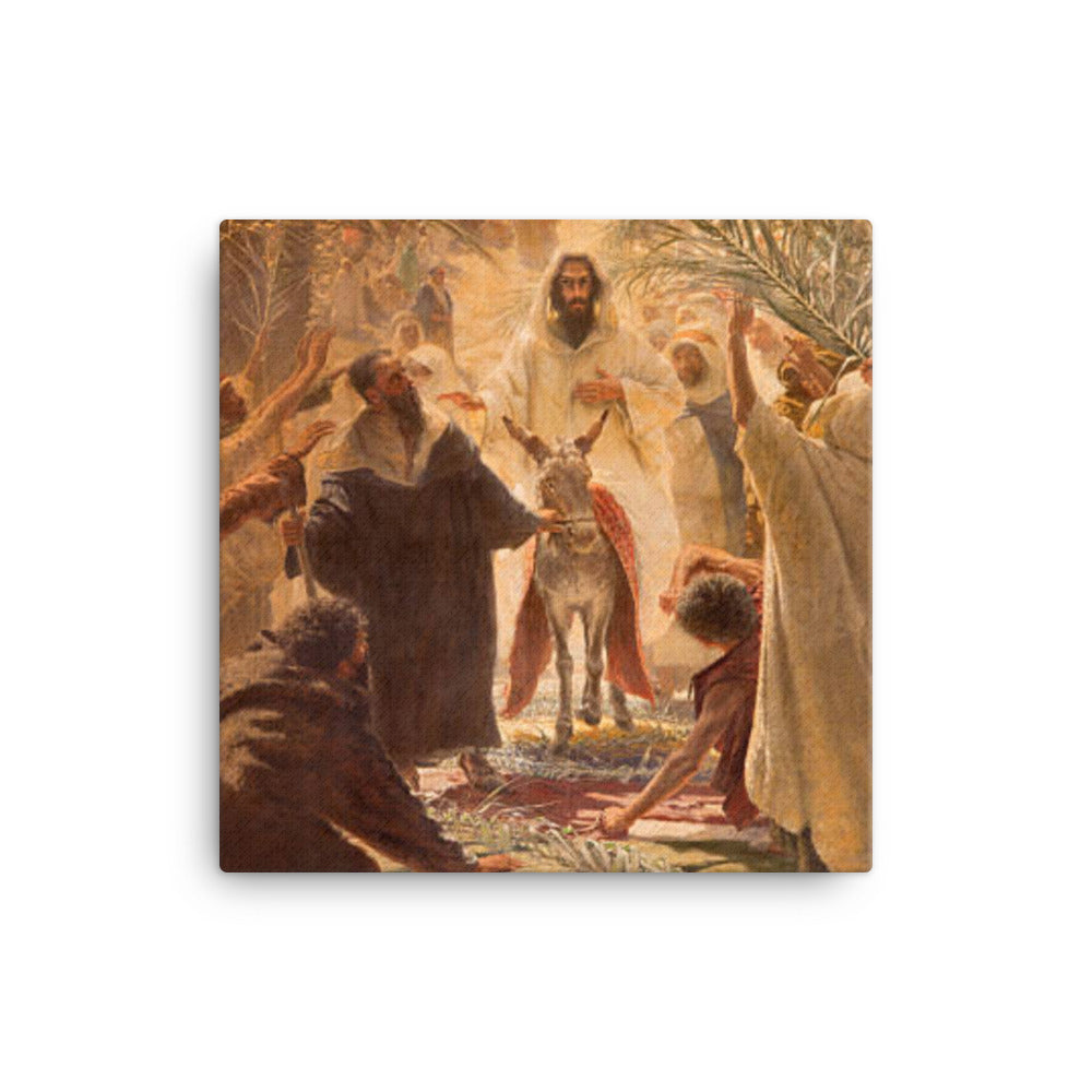 Jesus Riding A Donkey Painting - Canvas